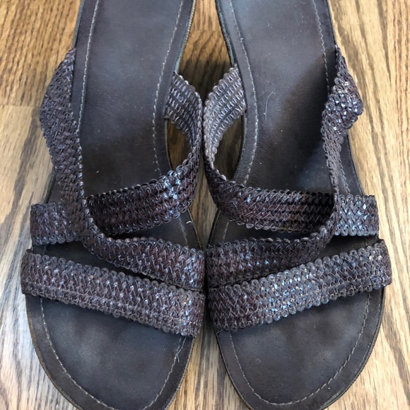 Brown Wedge Sandals - Picture 2 of 4